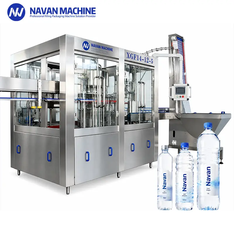 navan machine 3-in-1 Water Bottling Machine XGF 14-12-5 | Rinsing, Filling & Capping for PET Bottles